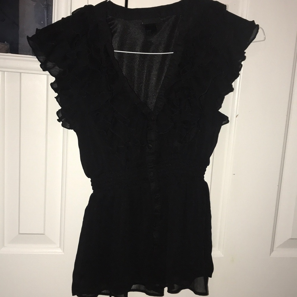 Black Ruffle Blouse - Picture 2 of 5